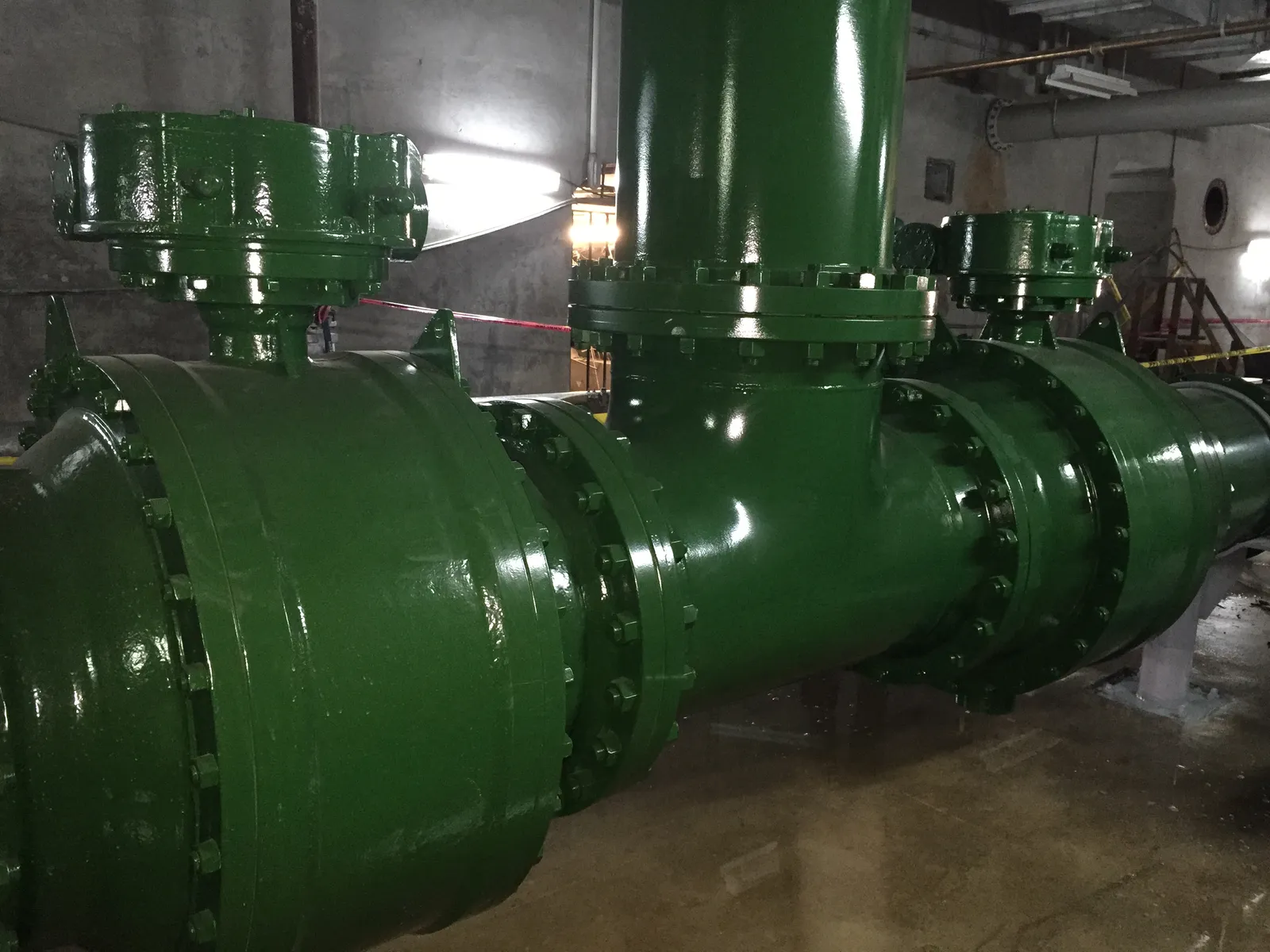 Trunnion ball valves installed in the water circuits of the Tocoma hydroelectric plant