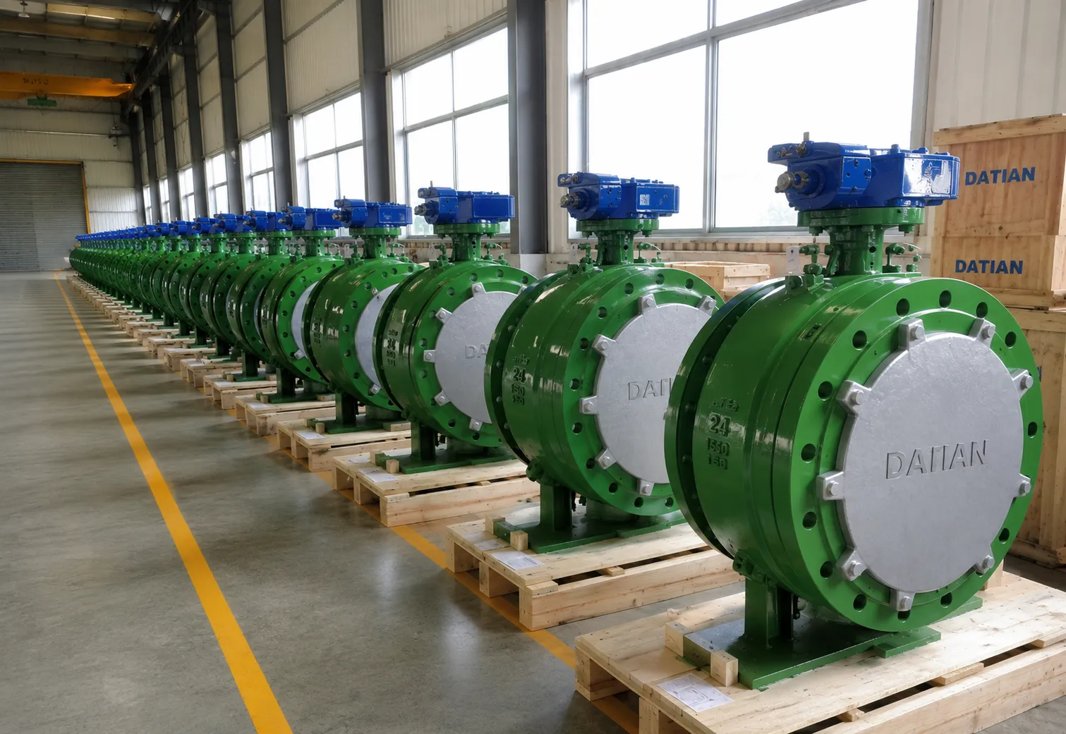 24" trunnion ball valves ready to ship to the Tocoma project at the Datian plant (2011)