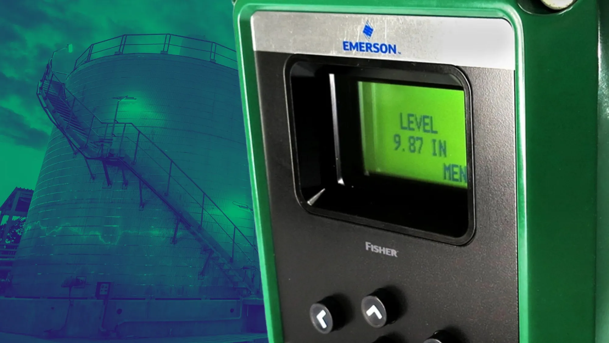 Fisher™ FIELDVUE™ digital level controller reading tank level