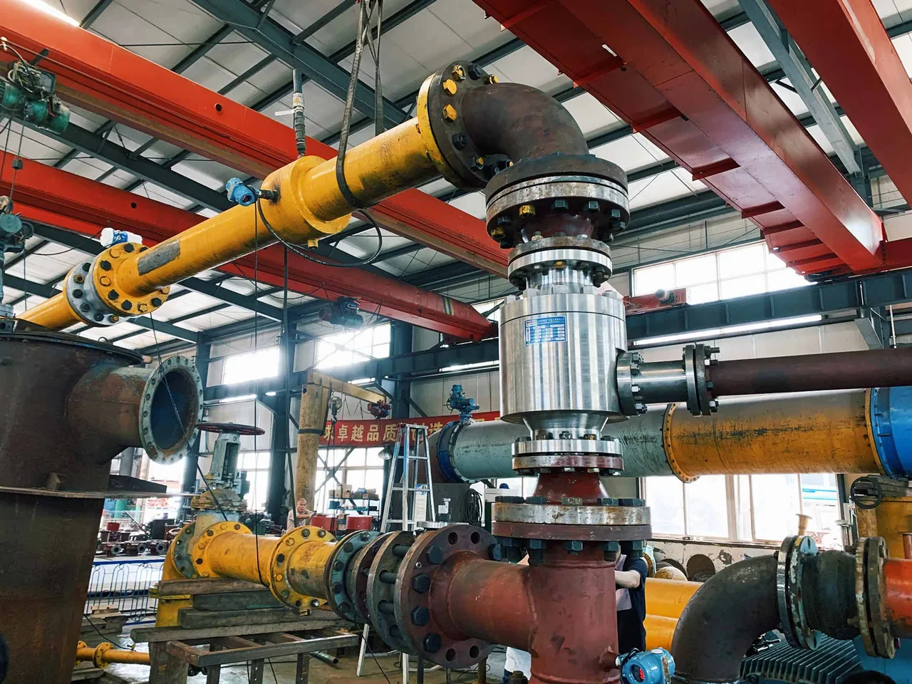 Datian automatic recirculation (ARC) valve installed on a pump line during testing
