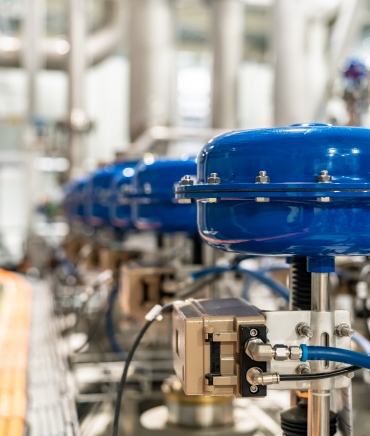 Illustration showcasing ACD America's full-package industrial valve solutions, including design, custom manufacturing, sales, and services with pre-sale, on-sale, and after-sale support.